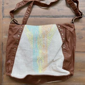 O’Neill Cream and Brown Faux Leather Crossbody Bag